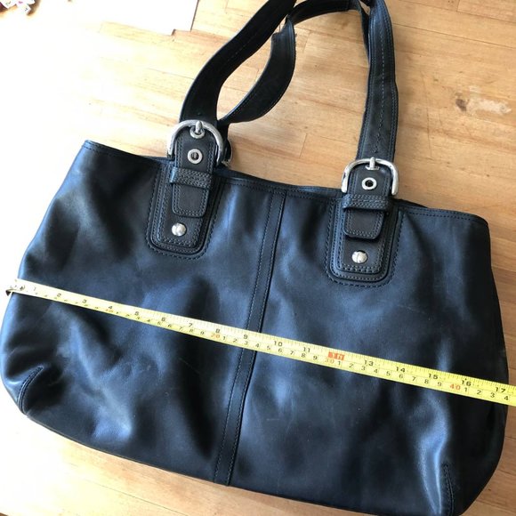 Coach soho Black Leather Buckle Satchel Tote Shoulder Bag Hand Purse 13110 - Picture 14 of 15